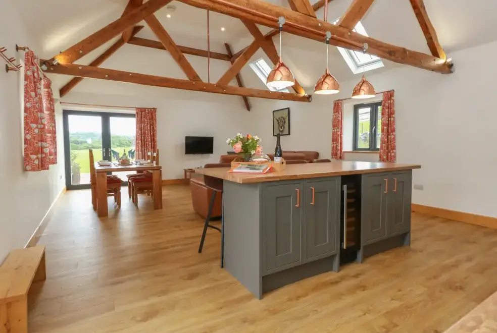 Open plan living area at Swallows Nest