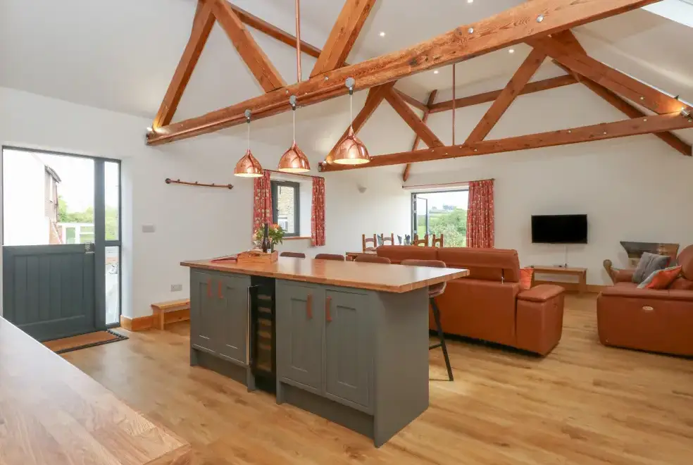 Open plan living area at Swallows Nest