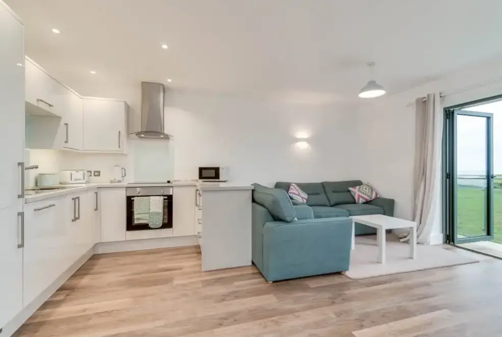 Open plan living area at Ten Ocean Reach