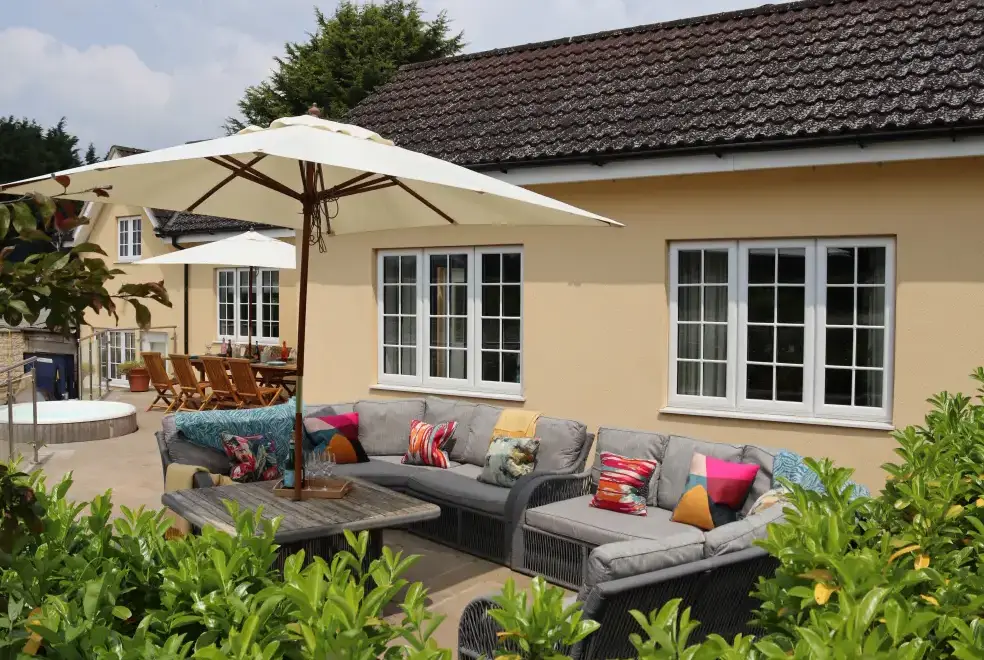 Patio area at The Anchorage @ Nables Farm