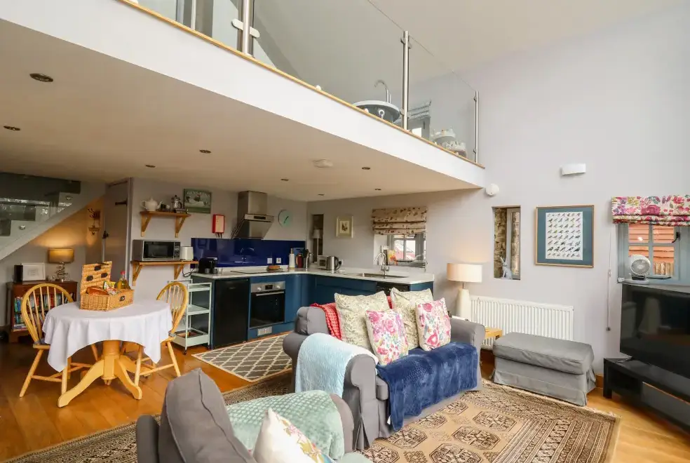 Open plan living area at The Barn at Glanoer