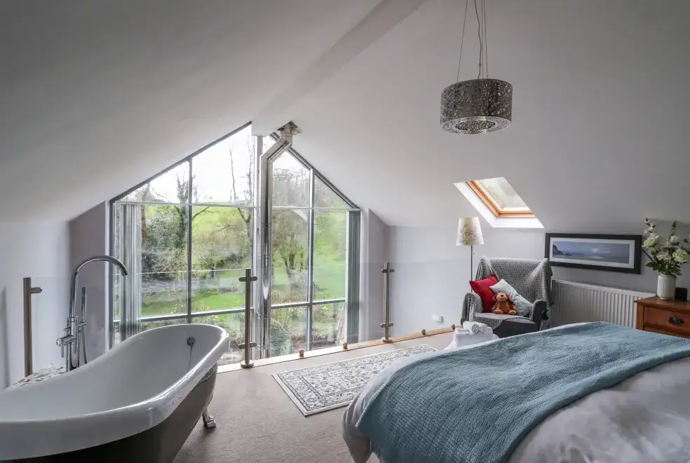 Bedroom at The Barn at Glanoer