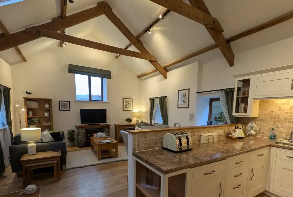 Open plan living area at The Barn at RyePark House