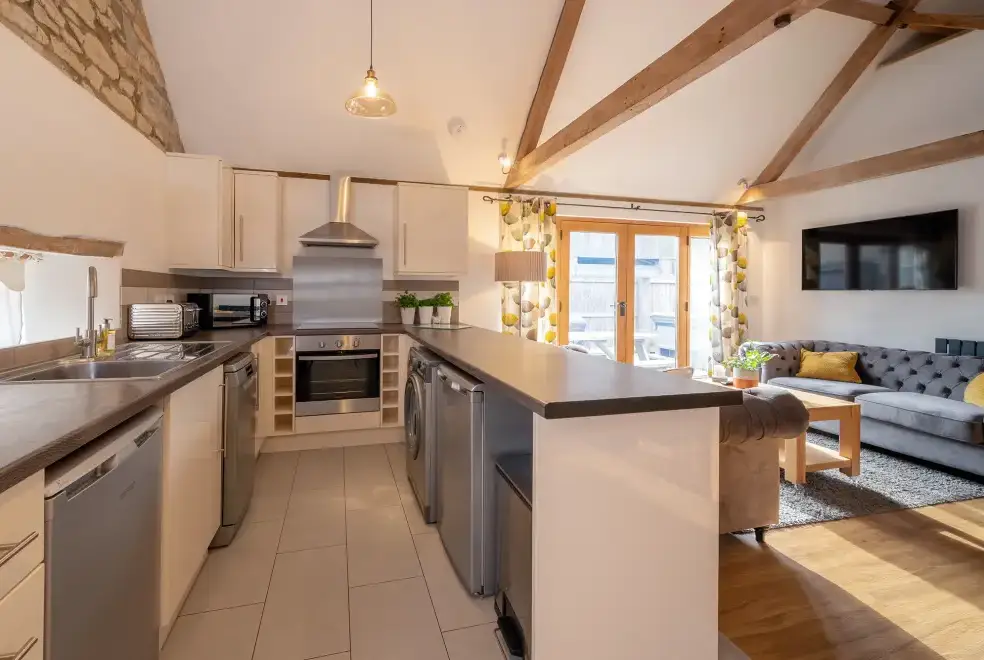 Kitchen/diner at The Barn with hot tub