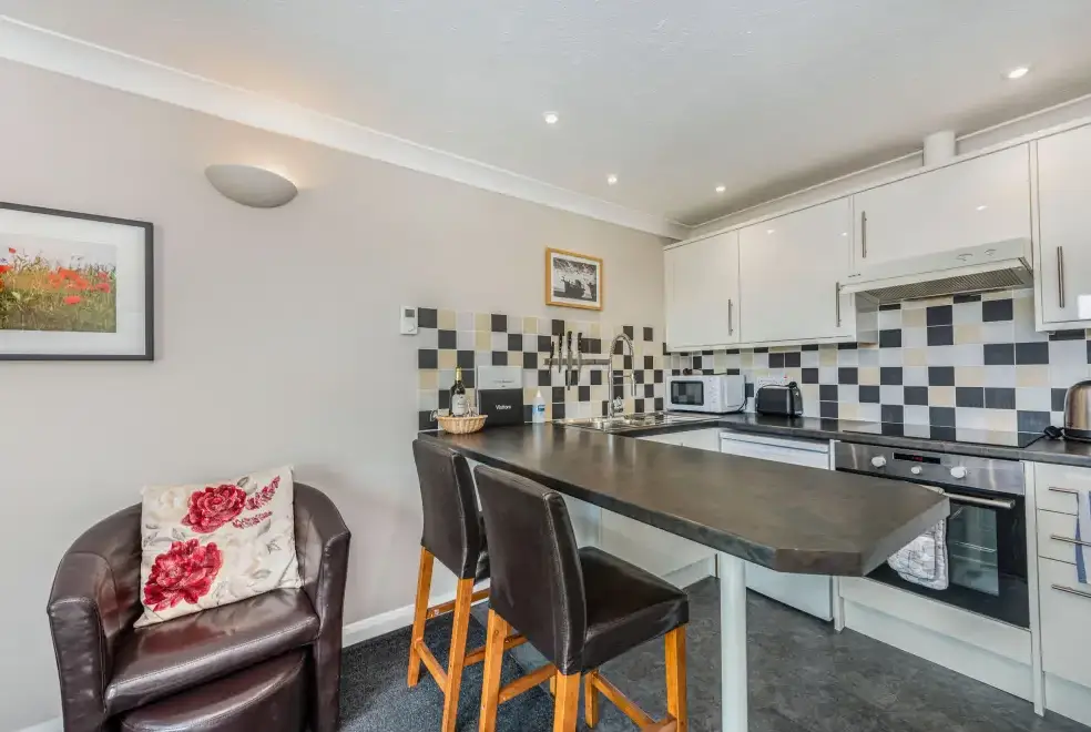 Kitchen/diner at The Boathouse Romantic Apartment