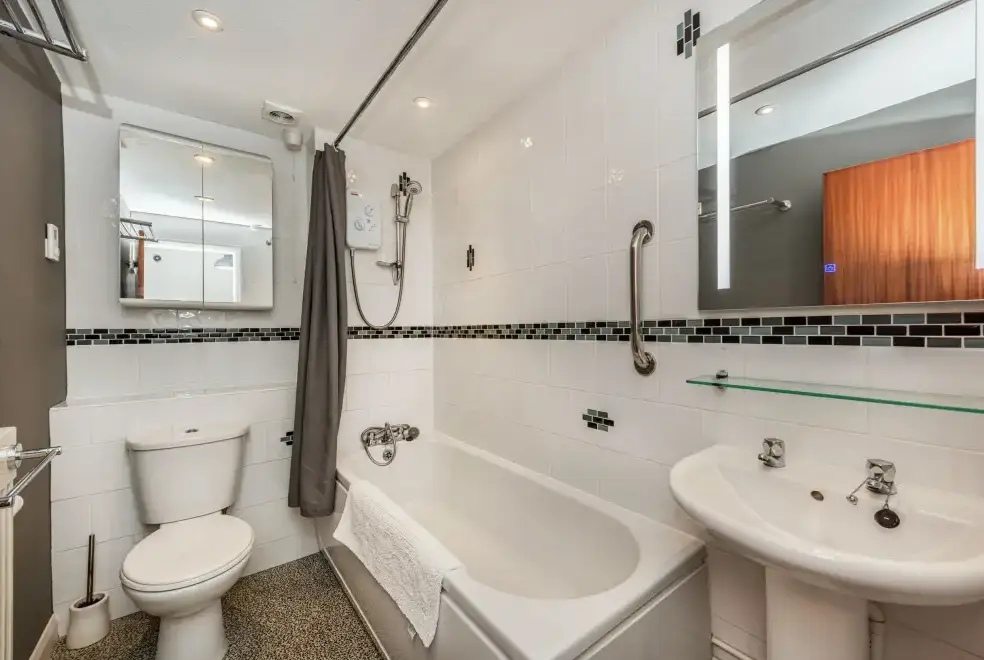 Shower room at The Boathouse Romantic Apartment