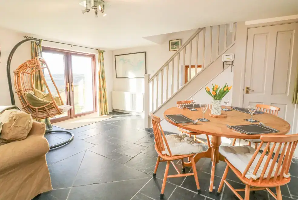 Kitchen/diner at The Byre Coastal Cottage, South West England 