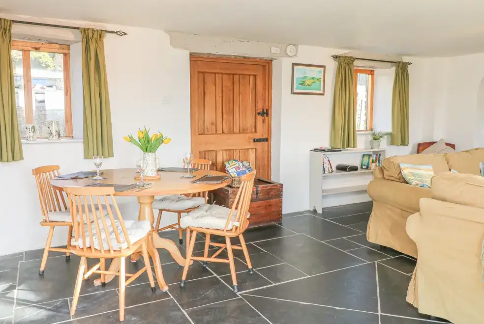Lounge at The Byre Coastal Cottage, South West England 