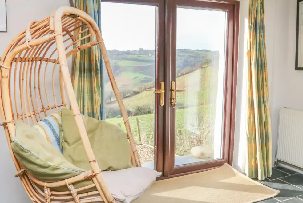 Countryside views at The Byre Coastal Cottage, South West England 
