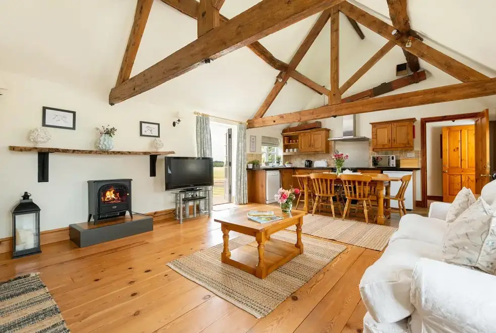 Open plan living area at The Byre