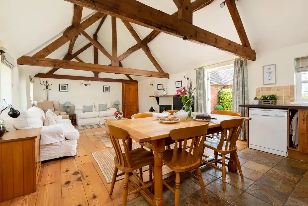 Open plan living area at The Byre