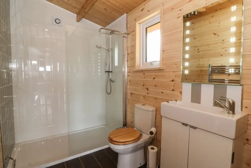 Shower room at The Cabin near Pontardawe