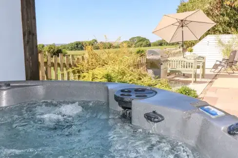 Private Hot Tub at The Coach House, Bank Top Farm, Derbyshire