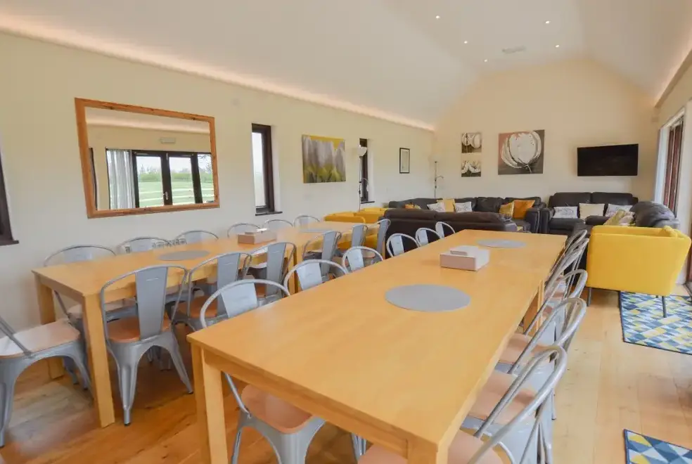 Open plan living area at The Cotswold Manor Court with Hot Tub