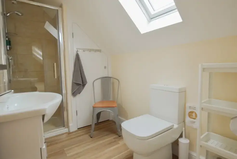 Shower room at The Cotswold Manor Court with Hot Tub