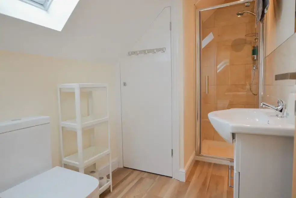 Shower room at The Cotswold Manor Court with Hot Tub