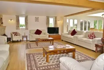 Lounge at The Cotswold Manor Lodge, Exclusive Hot-Tub, Games Barn, 70 acres of Parkland