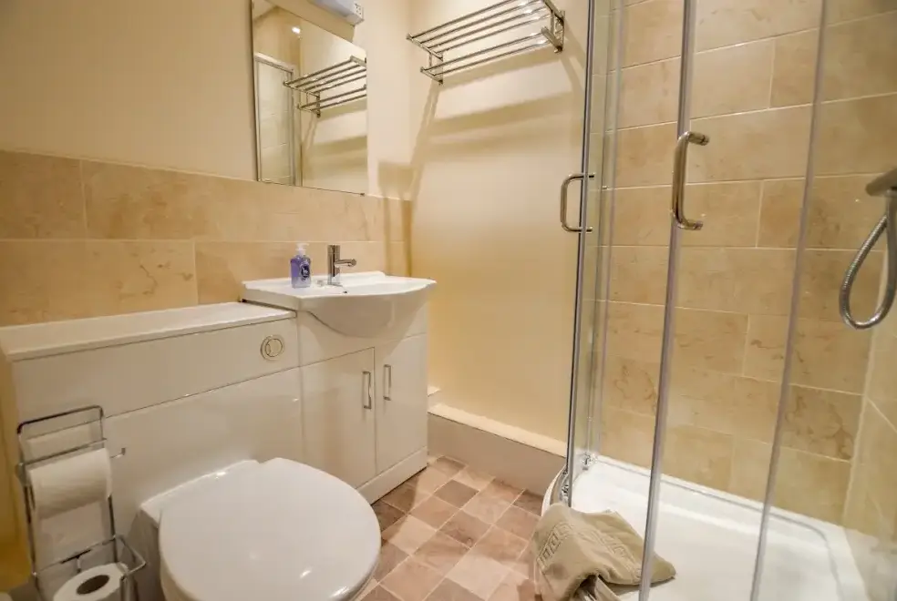 Shower room at The Cotswold Manor Vineyard, Exclusive Hot-Tub, Games/Event Barns, 70 acres of Parkland