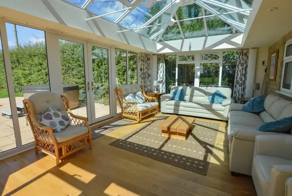 Conservatory at The Cotswold Manor Vineyard, Exclusive Hot-Tub, Games/Event Barns, 70 acres of Parkland