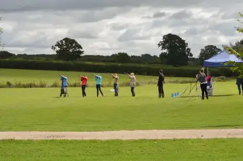 Outdoor games area at The Cotswold Manor Grange, Exclusive Hot-Tub, Games Barn, 70 acres of Parkland, Oxfordshire