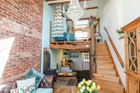 Open plan living area at The Cow Byre  Countryside Cottage, Cumbria & The Lake District , Cumbria