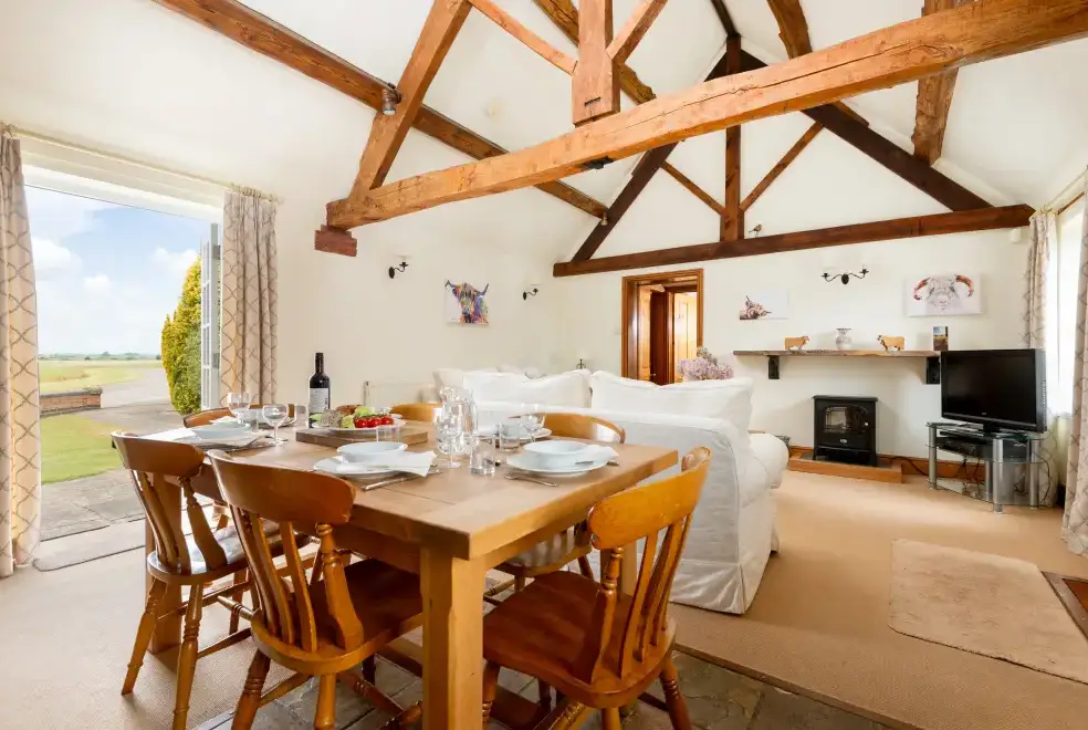 Open plan living area at The Cowshed