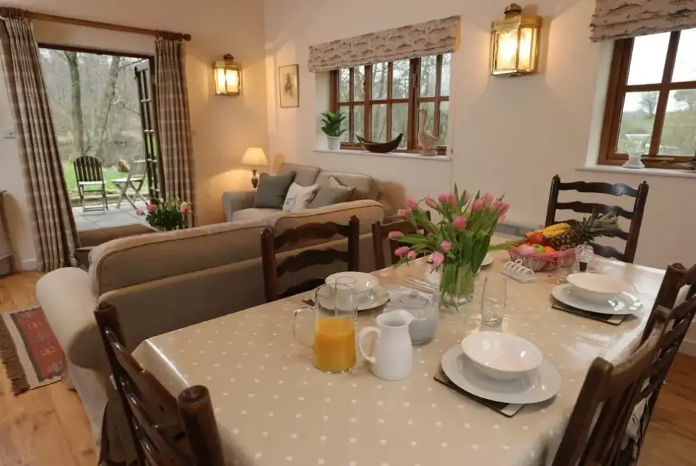 Open plan living area at The Fishing Lodge