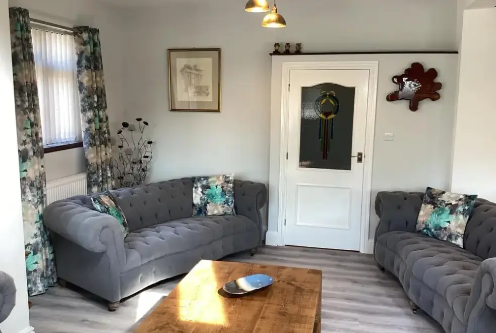 Lounge at The Haven - Luxury Sheltered Hot Tub & Games Room