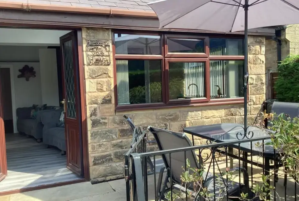 Patio area at The Haven - Luxury Sheltered Hot Tub & Games Room