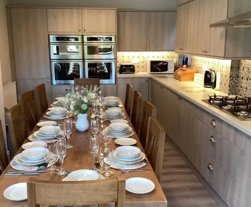 Kitchen/diner at The Haven - Luxury Sheltered Hot Tub & Games Room