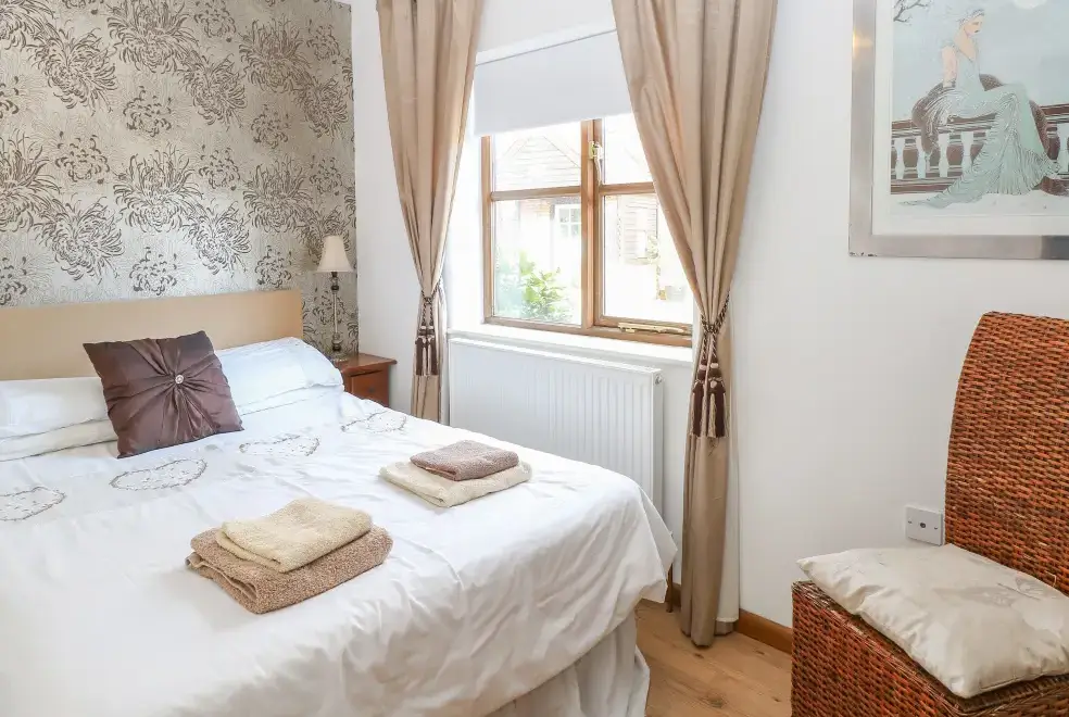 Bedroom at The Haybarn Pet-Friendly Country Cottage, Near Swaffham, East Anglia