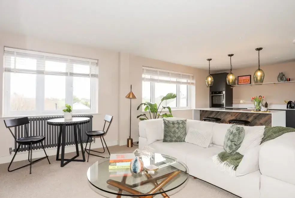 Open plan living area at The Hayloft