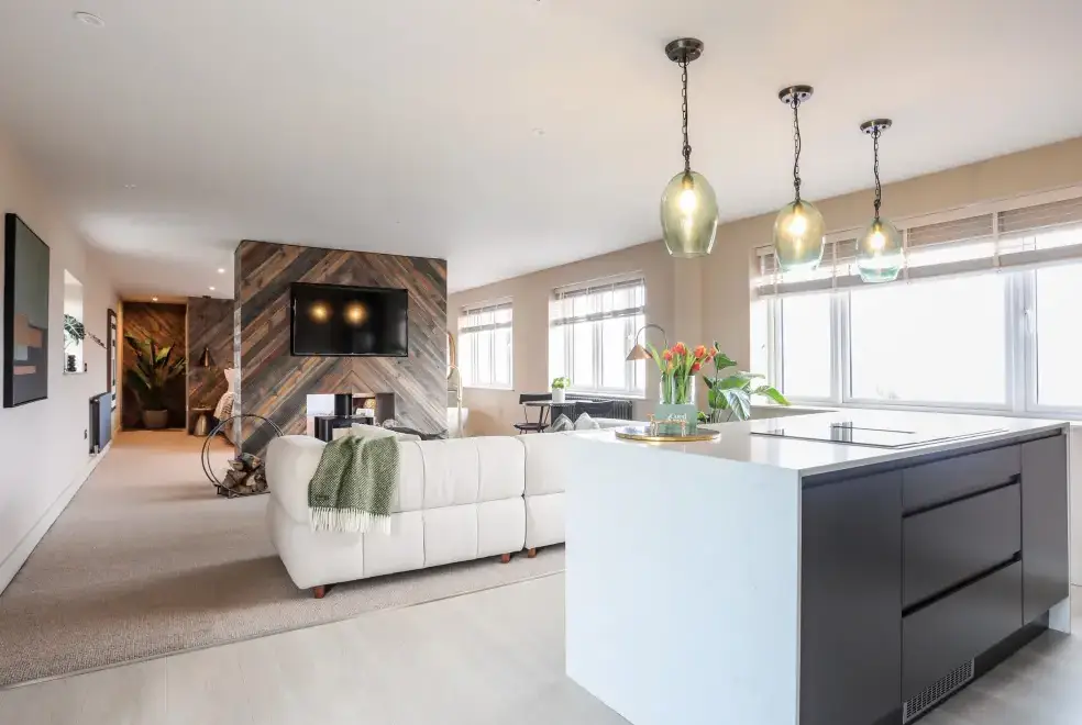 Open plan living area at The Hayloft