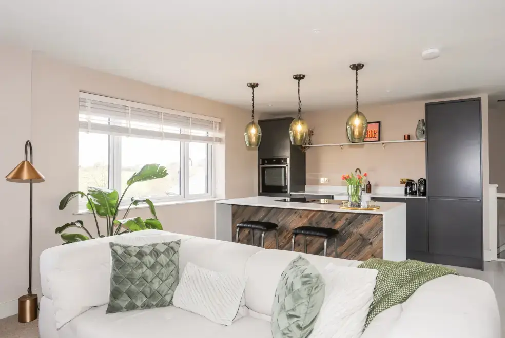 Open plan living area at The Hayloft