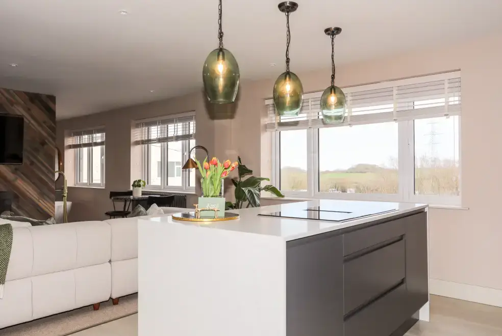 Open plan living area at The Hayloft