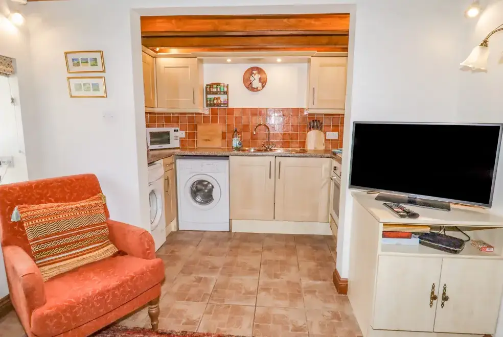 Kitchen/diner at The Little White Cottage, North Wales 
