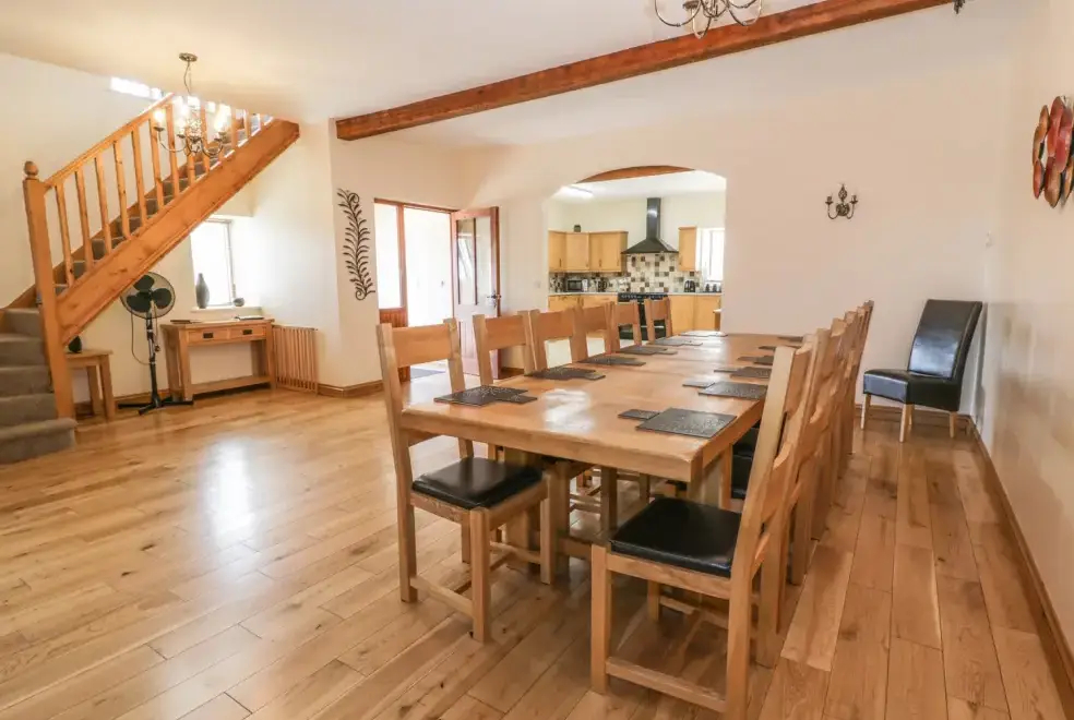Dining room at The Mill Farm Cottage near Shrewsbury