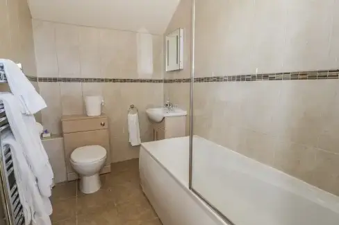 Family bathroom at The Mill Farm Cottage near Shrewsbury, Shropshire