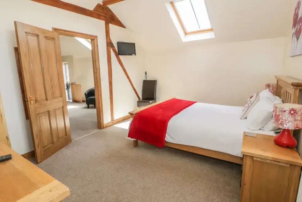 Bedroom at The Mill Farm Cottage near Shrewsbury