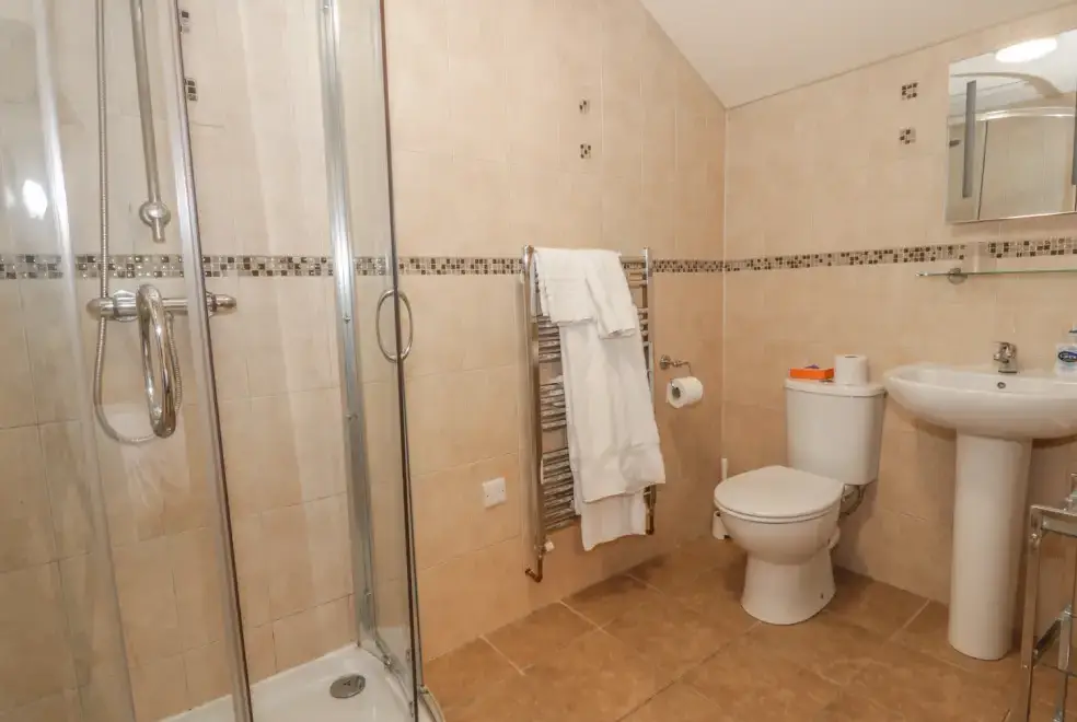 Shower room at The Mill Farm Cottage near Shrewsbury