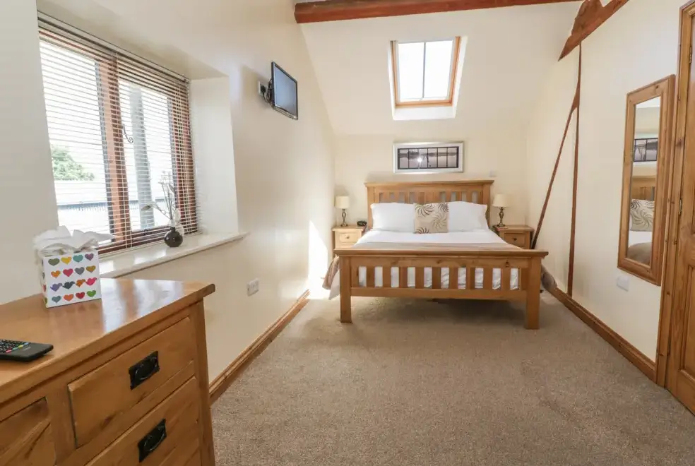 Bedroom at The Mill Farm Cottage near Shrewsbury