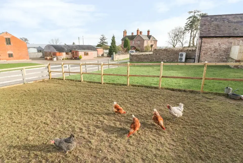 Enclosed garden at The Mill Farm Cottage near Shrewsbury