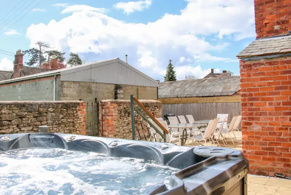Private Hot Tub at The Mill Farm Cottage near Shrewsbury