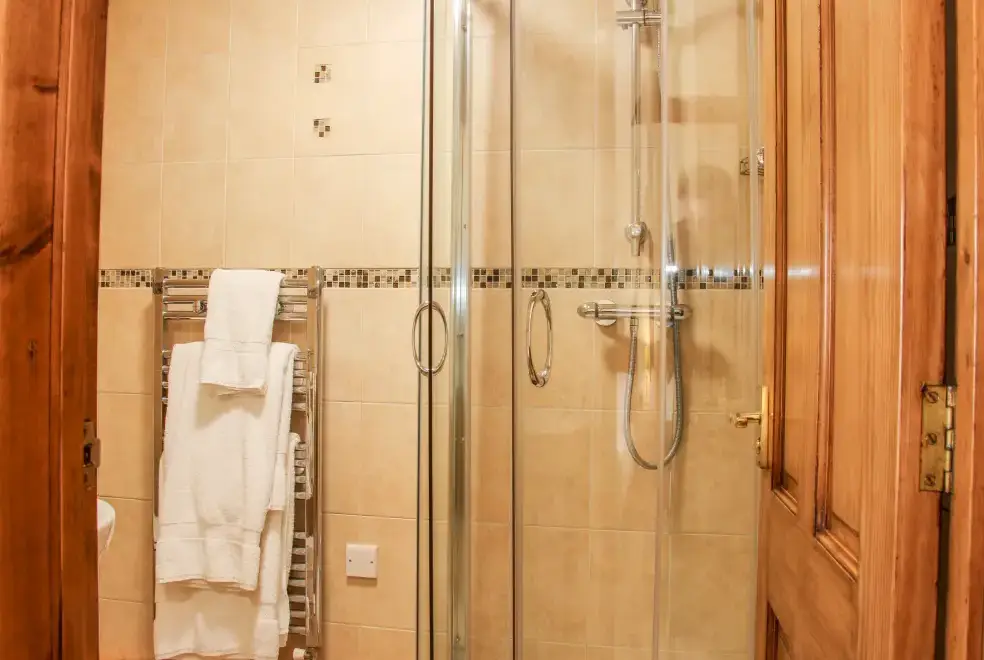 Shower room at The Mill Farm Cottage near Shrewsbury