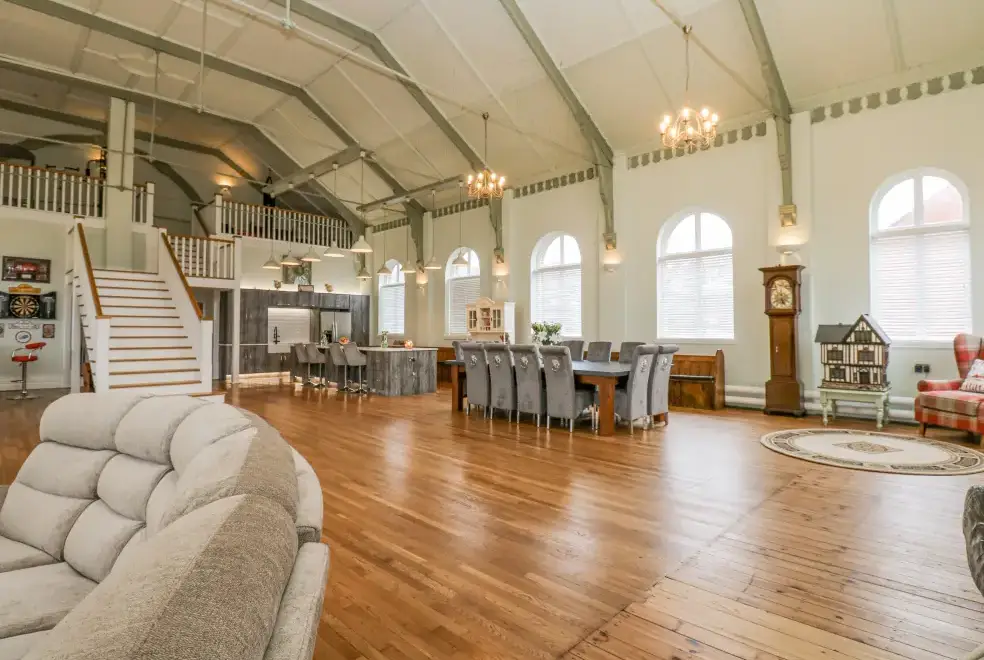 Open plan living area at The Miners Hall Retreat