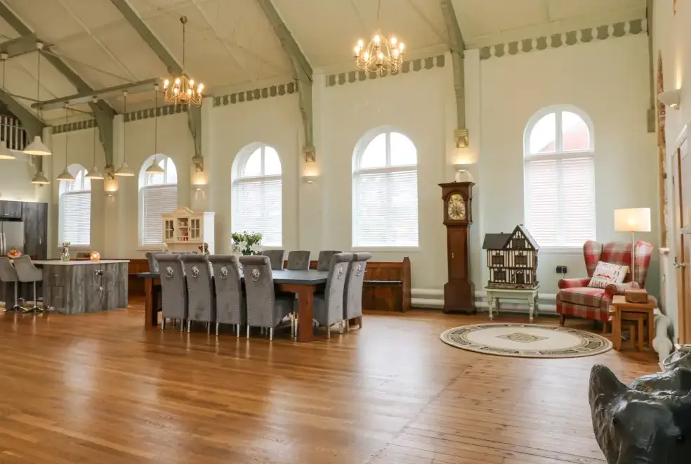 Open plan living area at The Miners Hall Retreat