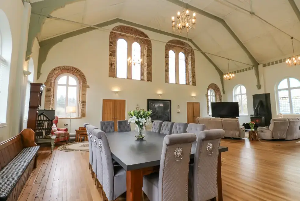 Open plan living area at The Miners Hall Retreat