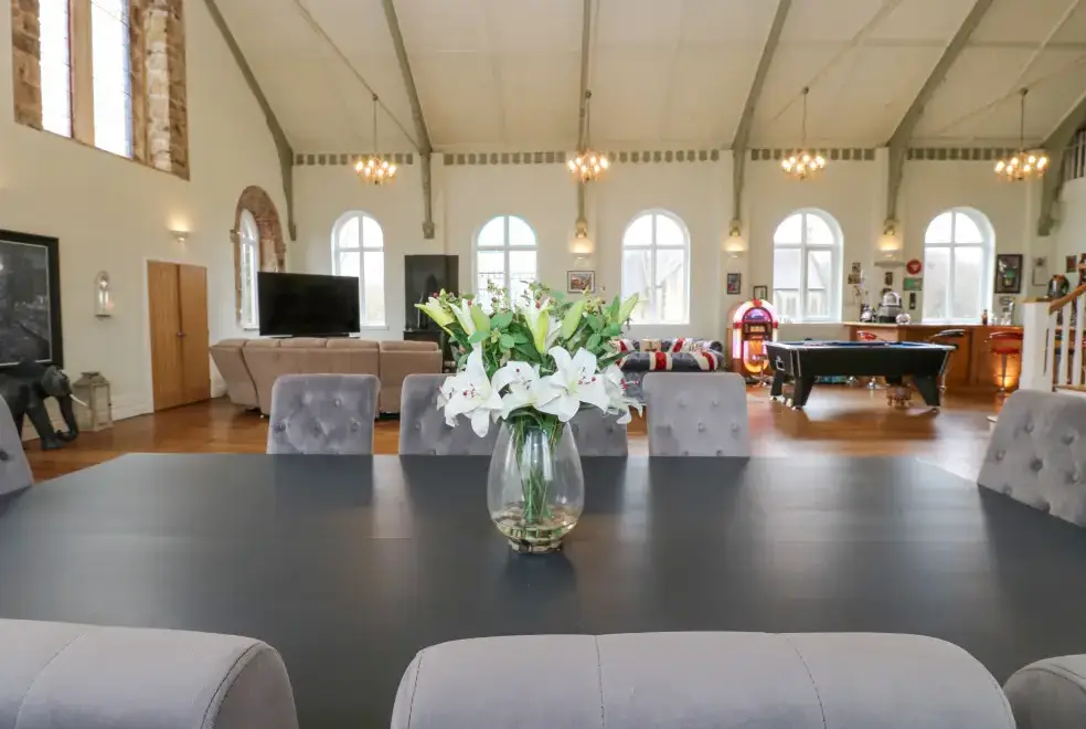 Open plan living area at The Miners Hall Retreat