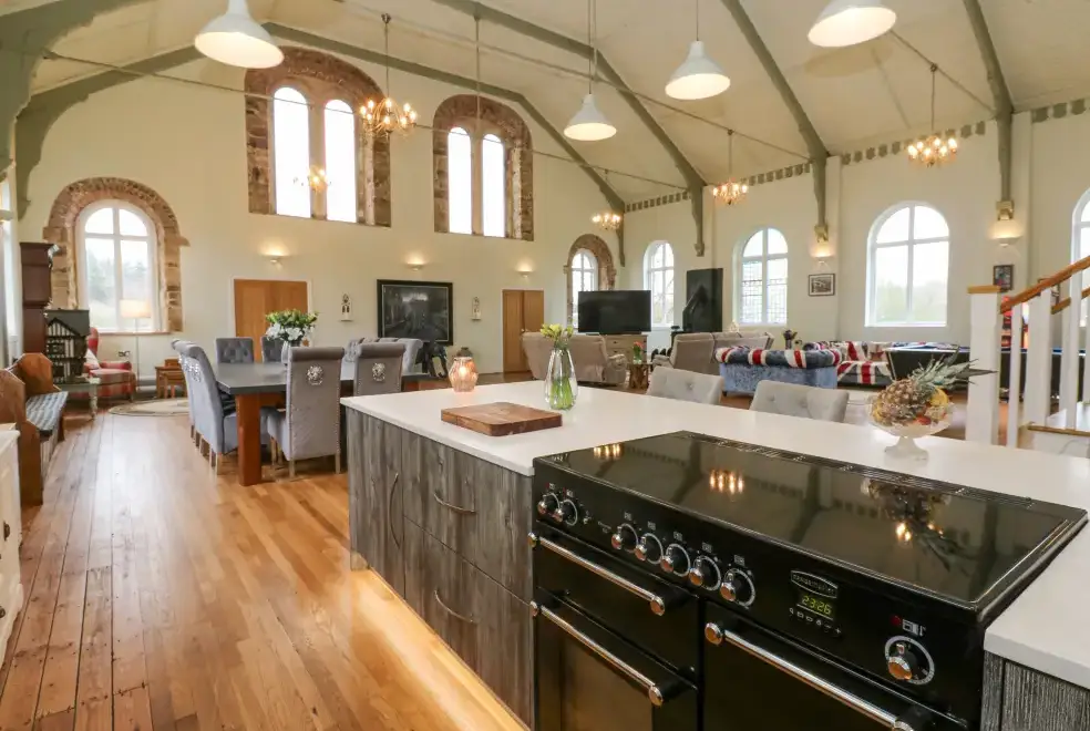 Open plan living area at The Miners Hall Retreat