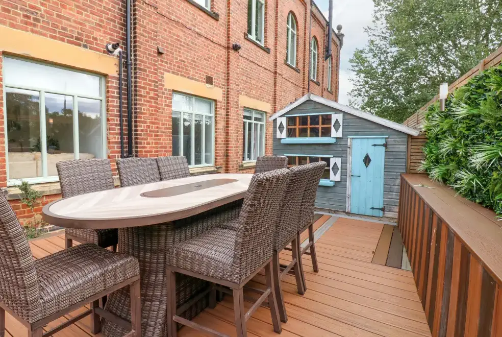 Decked area at The Miners Hall Retreat